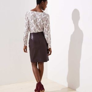 Ann Taylor Faux Leather Pencil Skirt, Burgundy